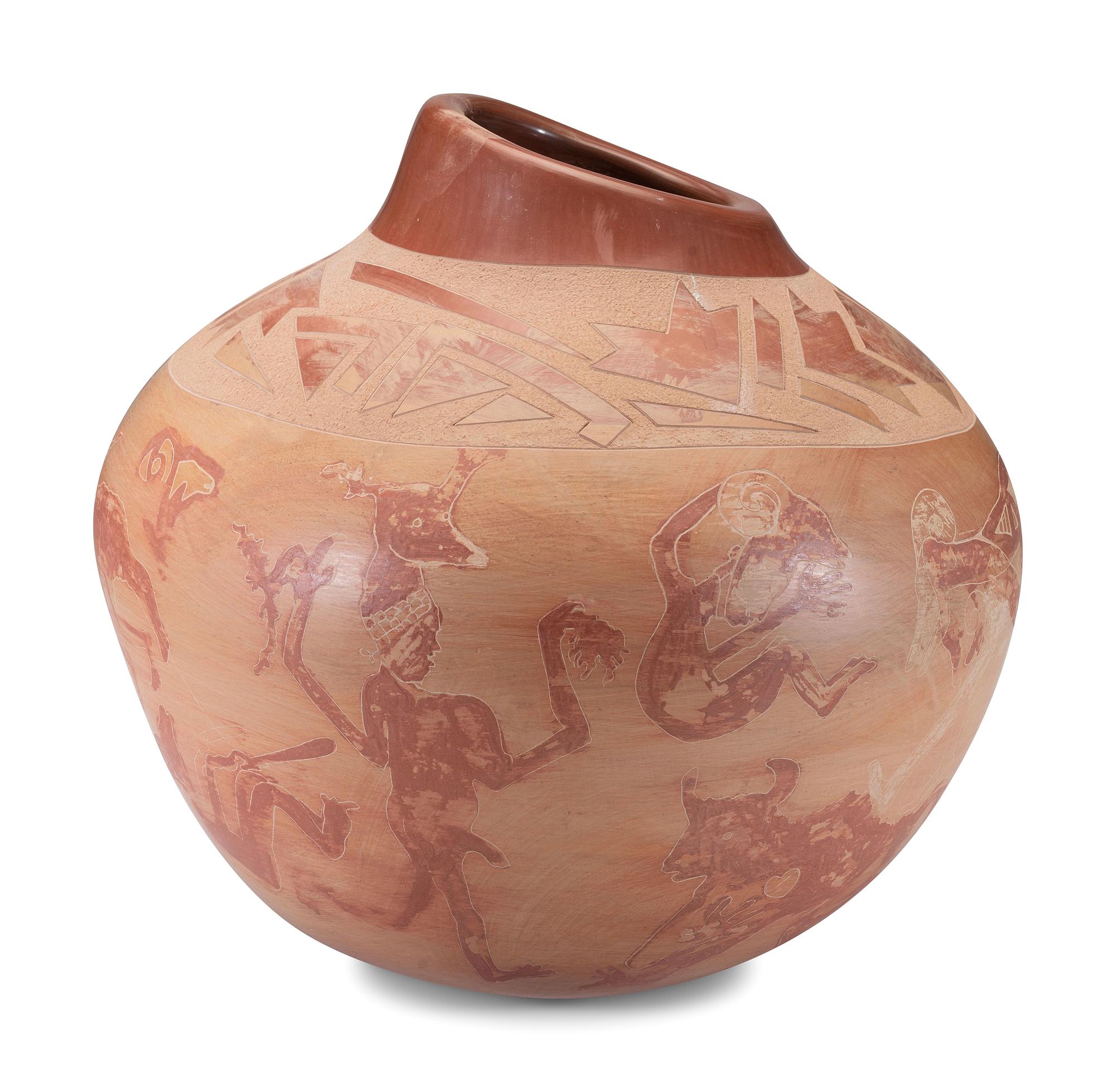 Red and Buff Pottery Olla