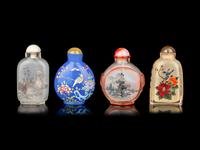 Four Chinese Painted Glass Snuff Bottles