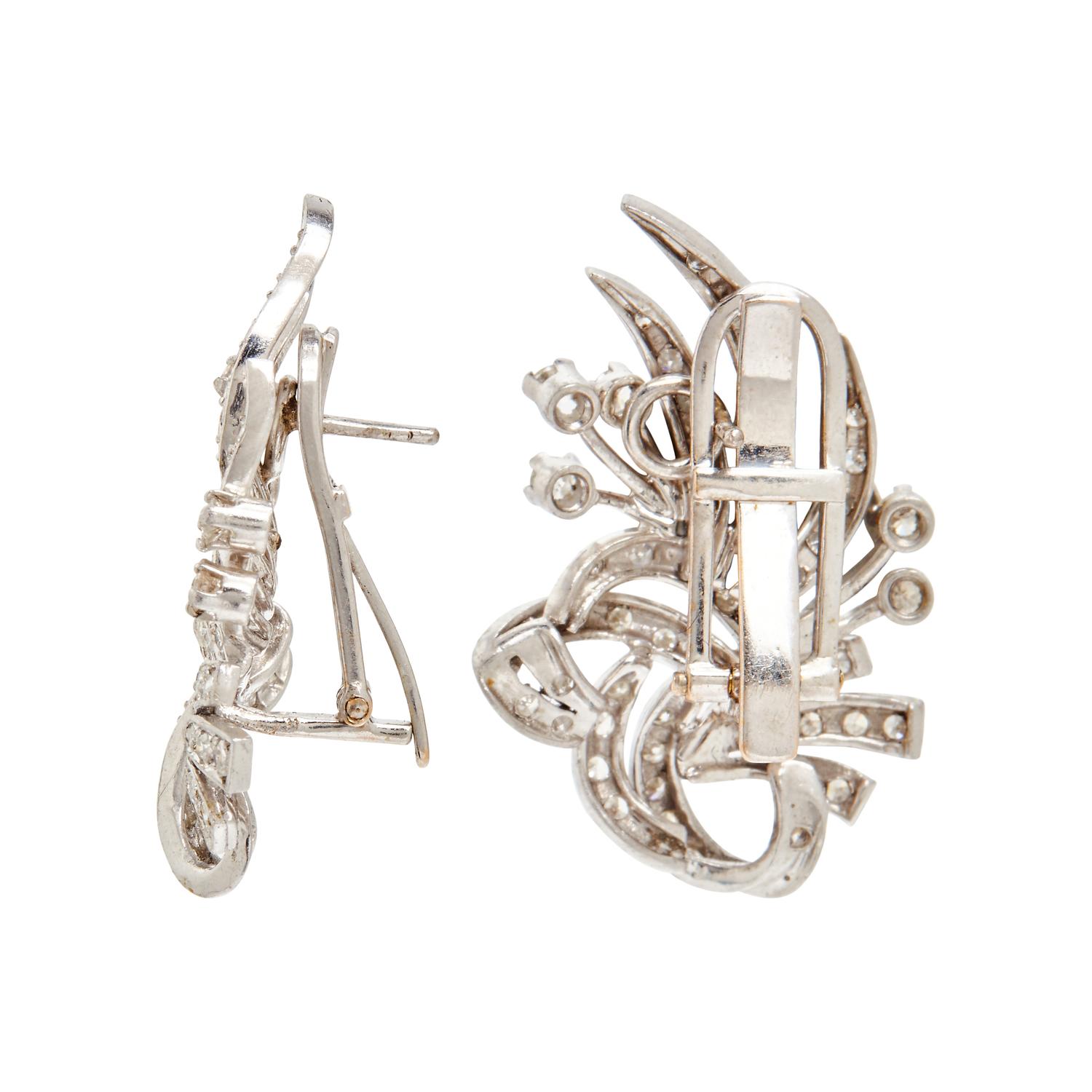 PLATINUM AND DIAMOND EARRINGS