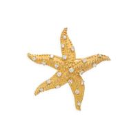 YELLOW GOLD AND DIAMOND STARFISH BROOCH