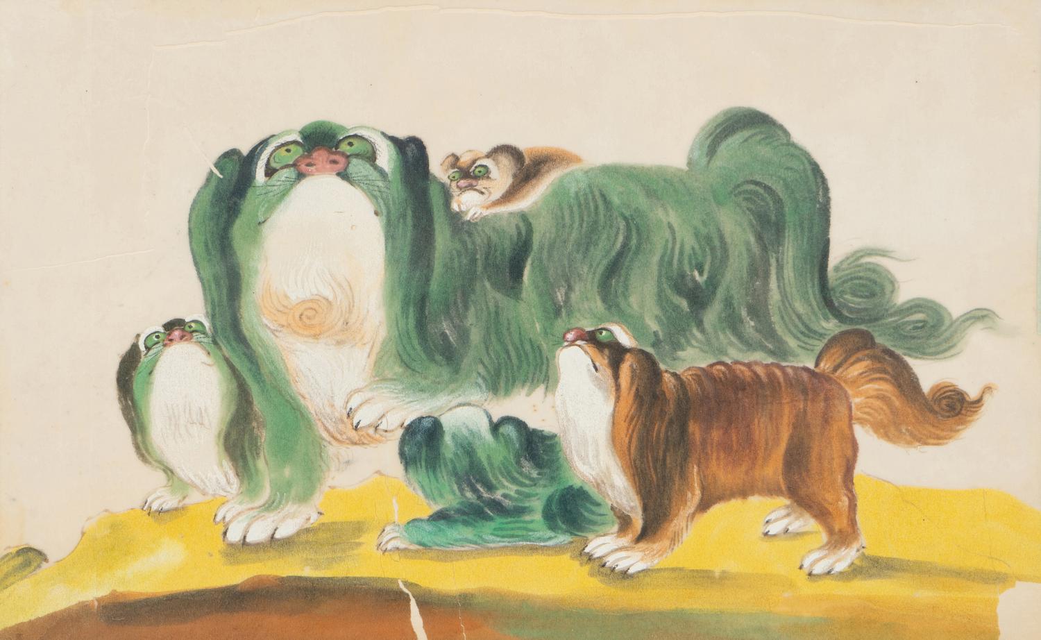 A Collection of Twelve Chinese Zoological Ink and Color Pith Paintings