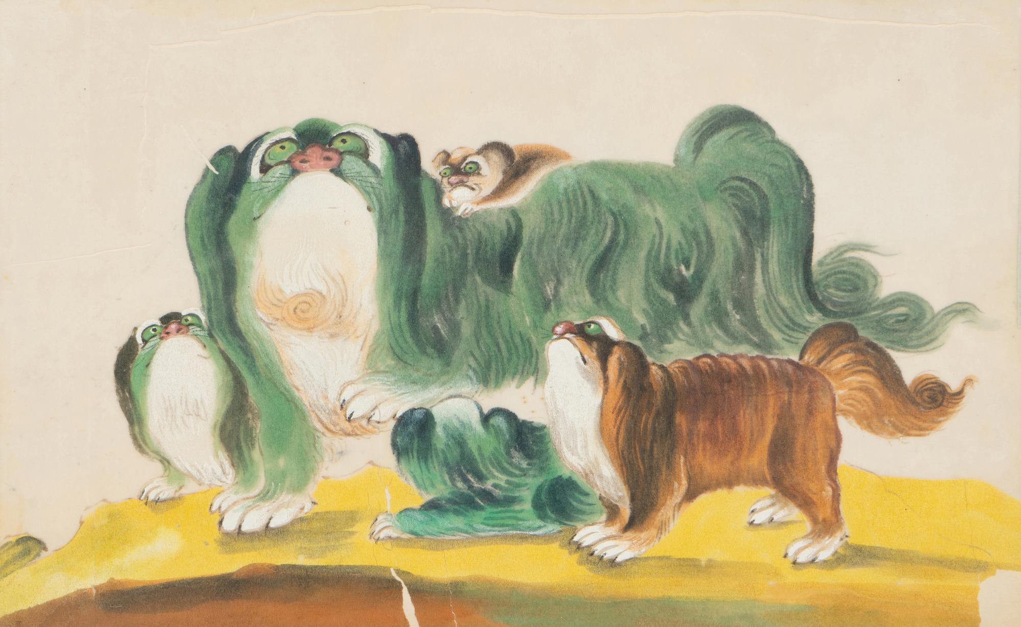 A Collection of Twelve Chinese Zoological Ink and Color Pith Paintings