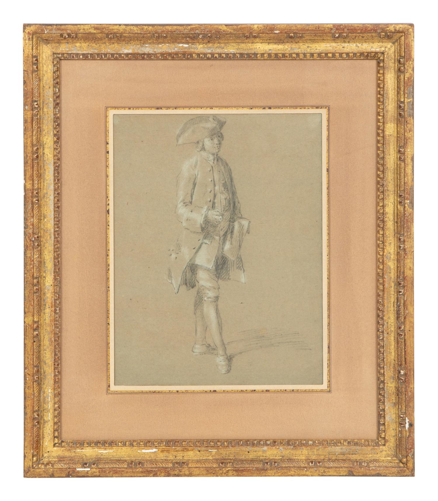 Portraits of Fashionable Gentlemen (two drawings)