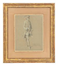 Portraits of Fashionable Gentlemen (two drawings)