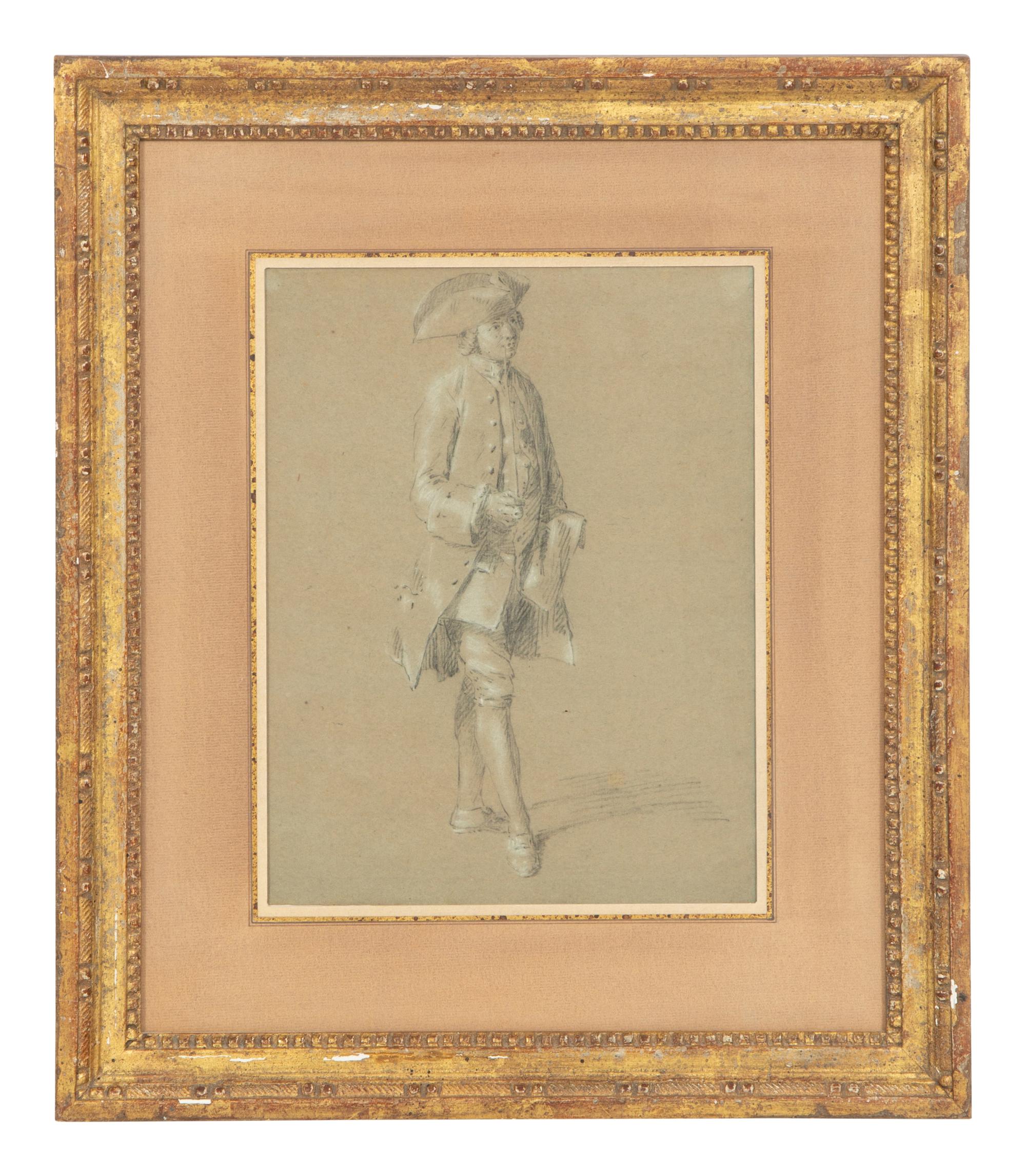 Portraits of Fashionable Gentlemen (two drawings)