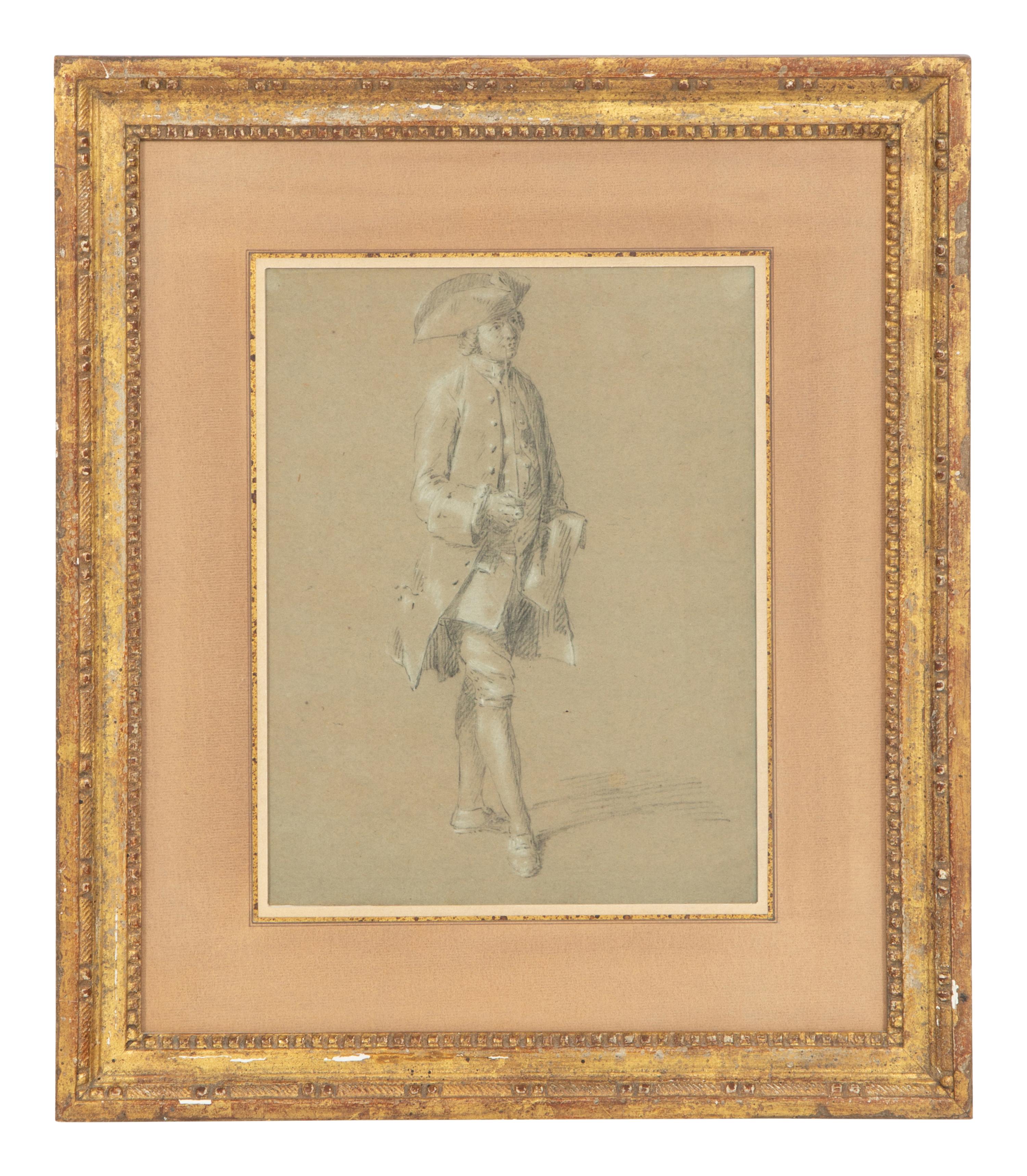 Portraits of Fashionable Gentlemen (two drawings)
