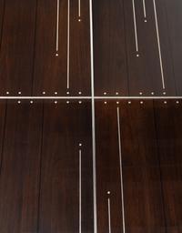 A Chrome-Inlaid Rosewood Two-Pedestal Dining Table