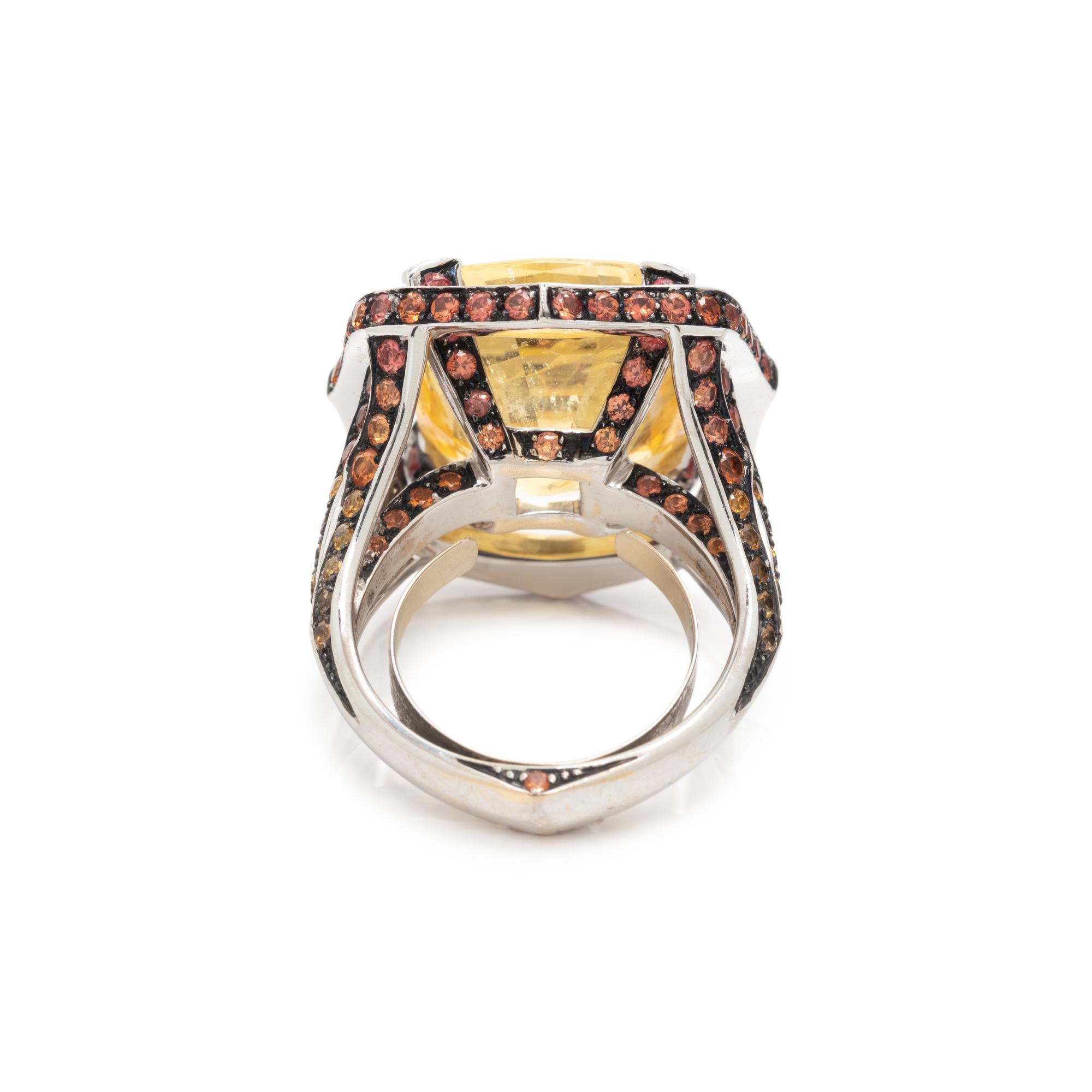 STEPHEN WEBSTER, YELLOW SAPPHIRE, ORANGE SAPPHIRE, AND DIAMOND RING