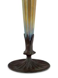 A Lundberg Studios Bronze Mounted Iridescent Glass Vase