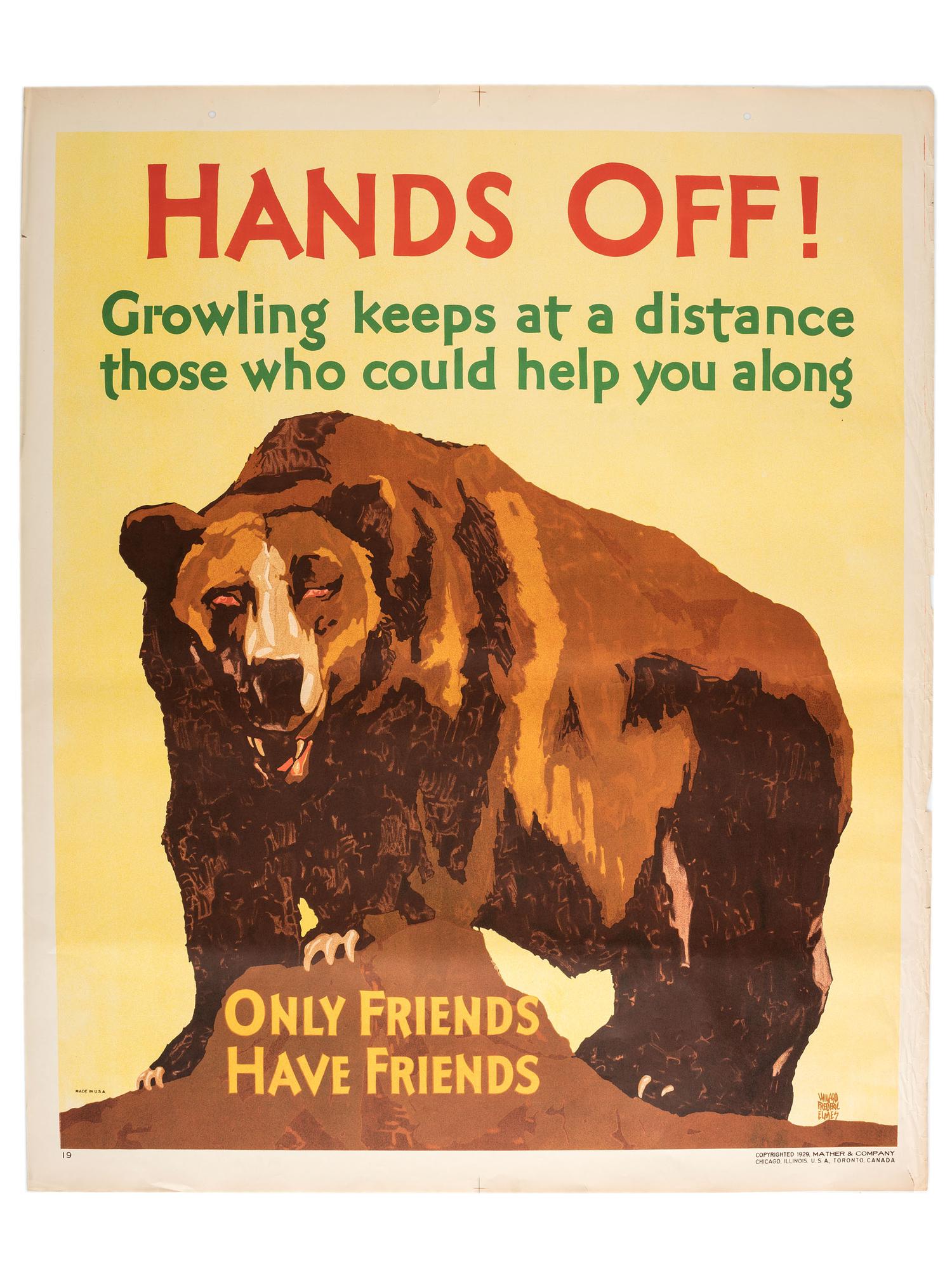 [POSTERS]. A group of 3 Mather Work posters featuring wildlife, including examples by Willard Frederic Elmes. Chicago: Mather & Co., 1929.