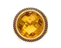 An 18 Karat Yellow Gold, Citrine and Ruby Ring, David Yurman, 15.30 dwts.