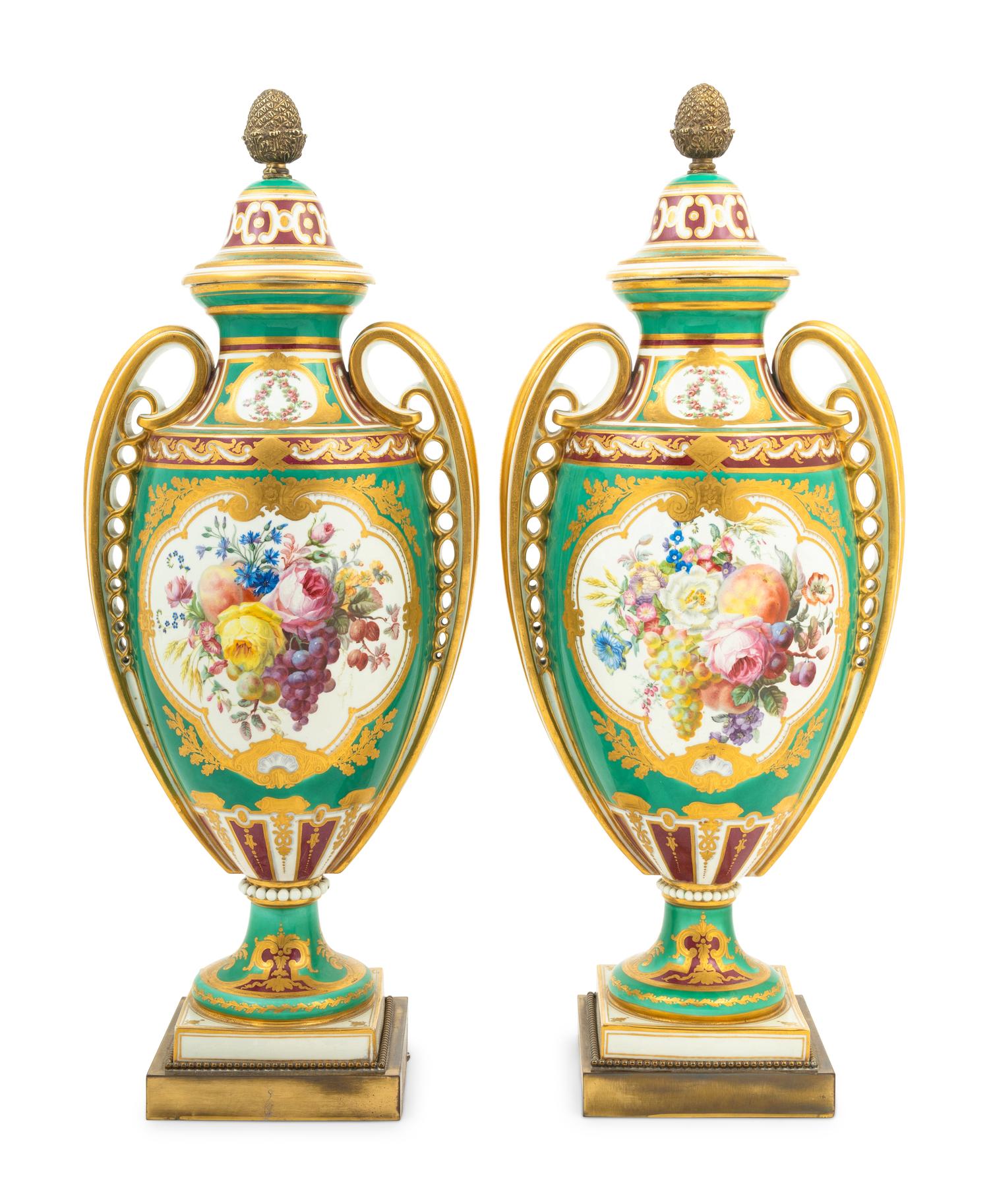 A Pair of Vienna Porcelain Urns