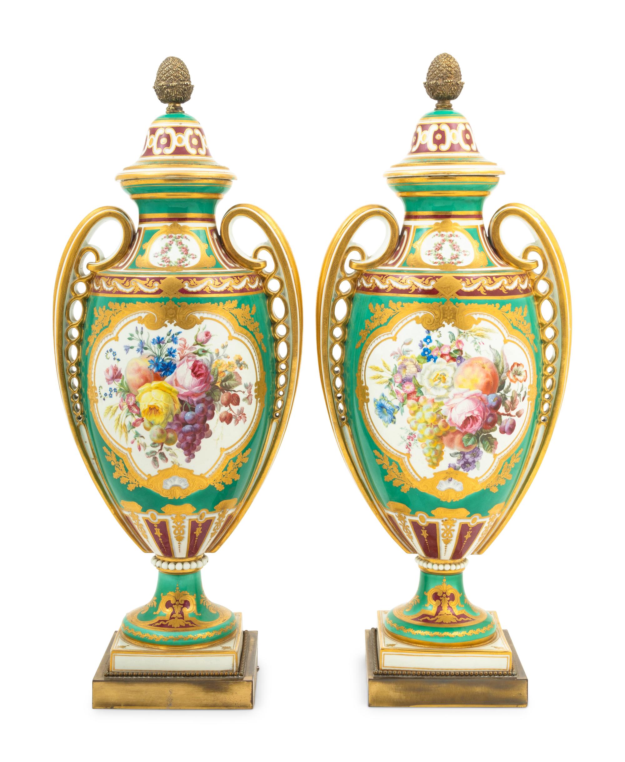 A Pair of Vienna Porcelain Urns