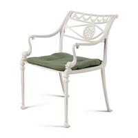 A White-Painted Cast Iron Outdoor Dining Suite