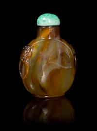 A Banded Agate Snuff Bottle LIKELY 18TH/19TH CENTURY Height 2 3/4 inches. — LIKELY 18TH/19TH CENTURY