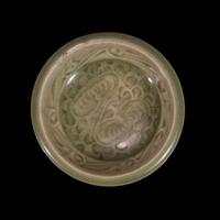 A small Chinese Yaozhou celadon molded brush washer 耀州窑印花小水洗 Northern Song/Jin Dynasty ????