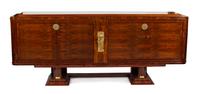 An Art Deco Brazillian Rosewood Gilt Bronze Mounted Sideboard Height 41 1/2 x width 103 1/2 x depth 20 inches. — EARLY 20TH CENTURY