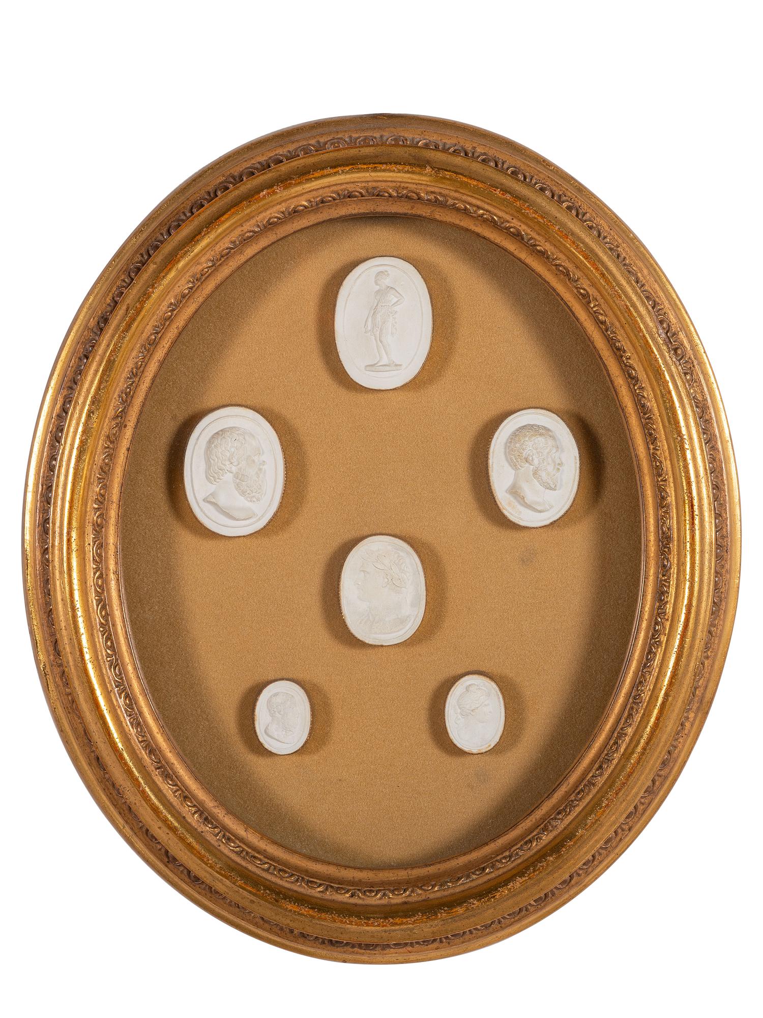 Two Framed Groups of Grand Tour Plaster Intaglios