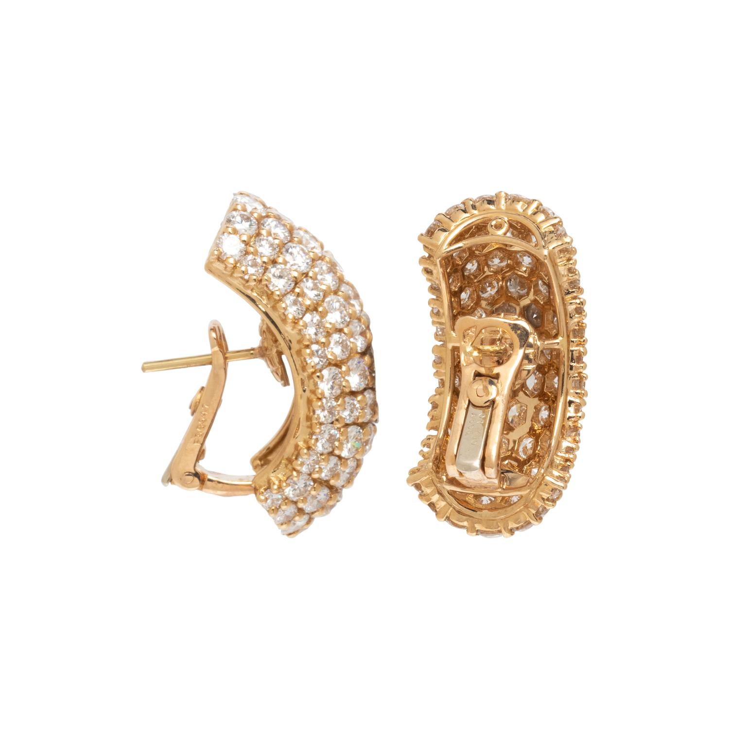 BOUCHERON, YELLOW GOLD AND DIAMOND CLIP EARRINGS