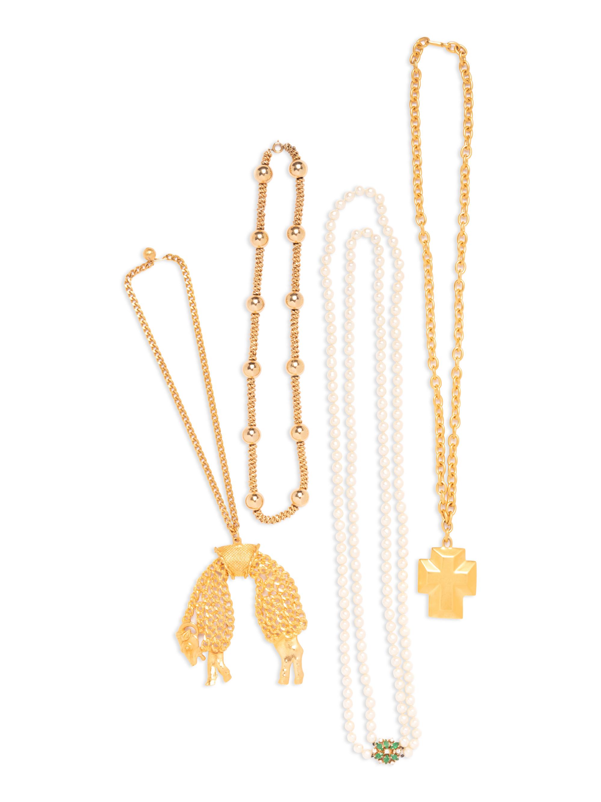 Four Vintage Designer Necklaces, 1960-80s: Robert Lee Morris, Kenneth J. Lane & Christian Dior