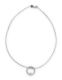 MOVADO, WHITE GOLD AND DIAMOND NECKLACE