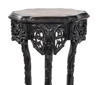 Two Chinese Export Marble Inset Rosewood Furniture