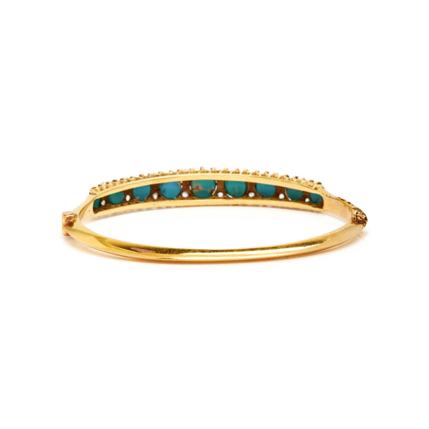 VICTORIAN, COLLECTION OF TURQUOISE AND DIAMOND BANGLE BRACELETS