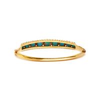 VICTORIAN, COLLECTION OF TURQUOISE AND DIAMOND BANGLE BRACELETS