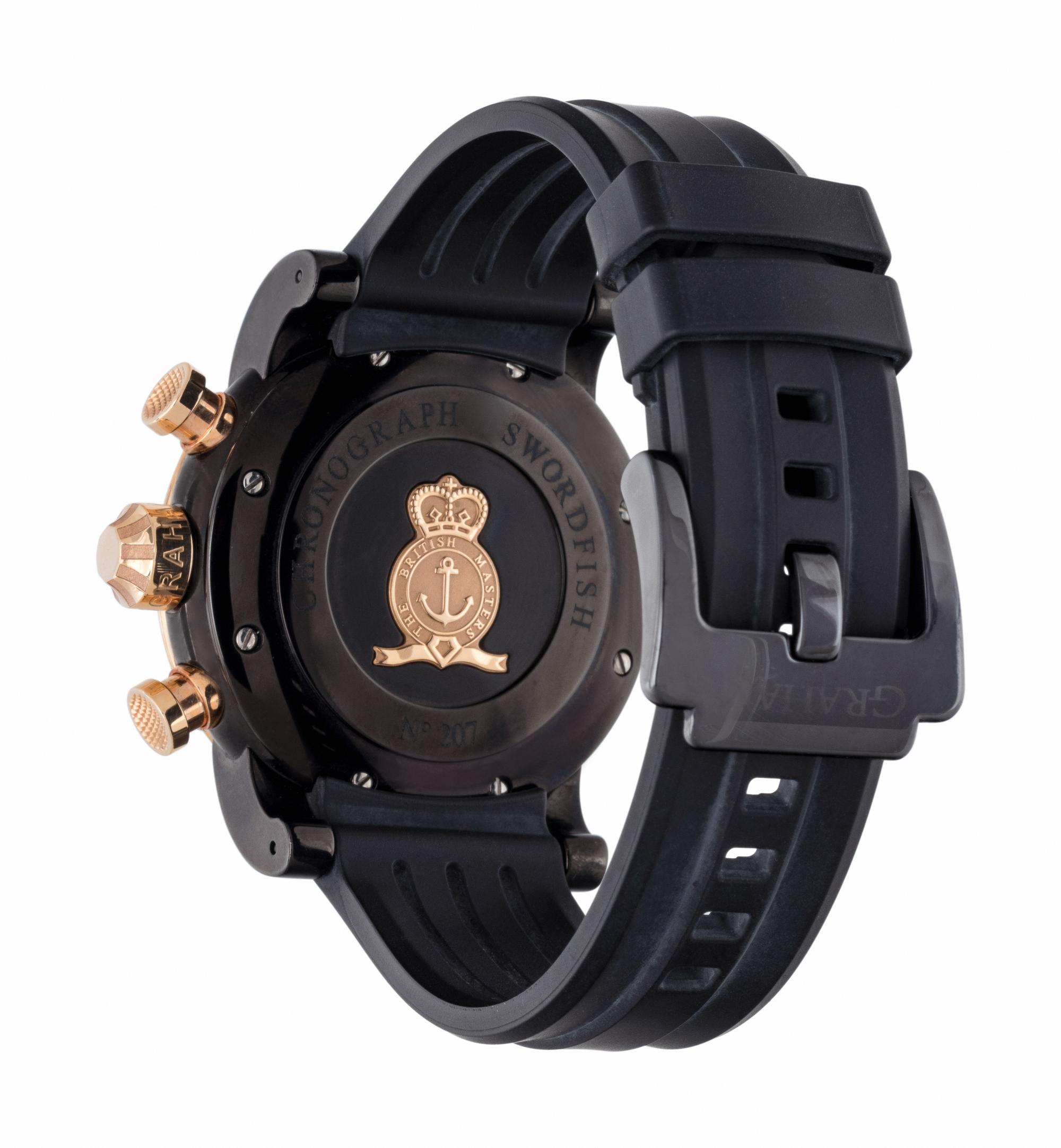 GRAHAM, 18K PINK GOLD AND BLACKENED STEEL LIMITED EDITION 'SWORDFISH' CHRONOGRAPH WRISTWATCH