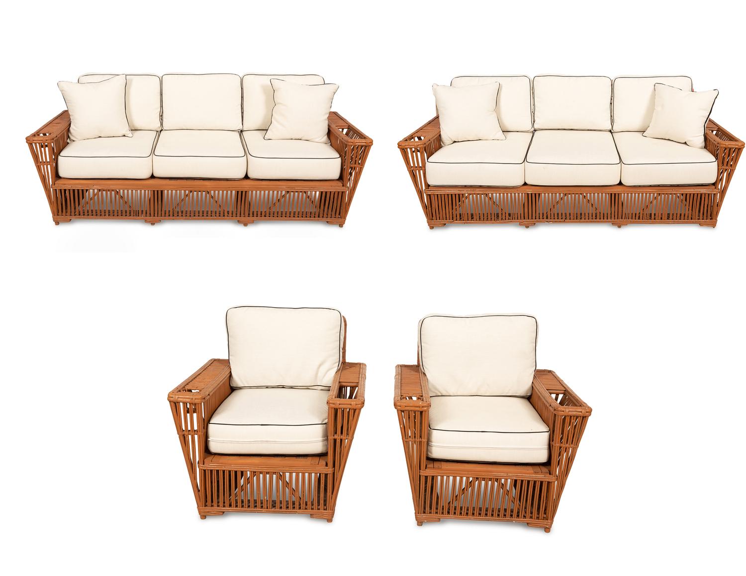 A Presidents Stick Rattan Nantucket Seating Suite