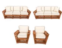 A Presidents Stick Rattan Nantucket Seating Suite