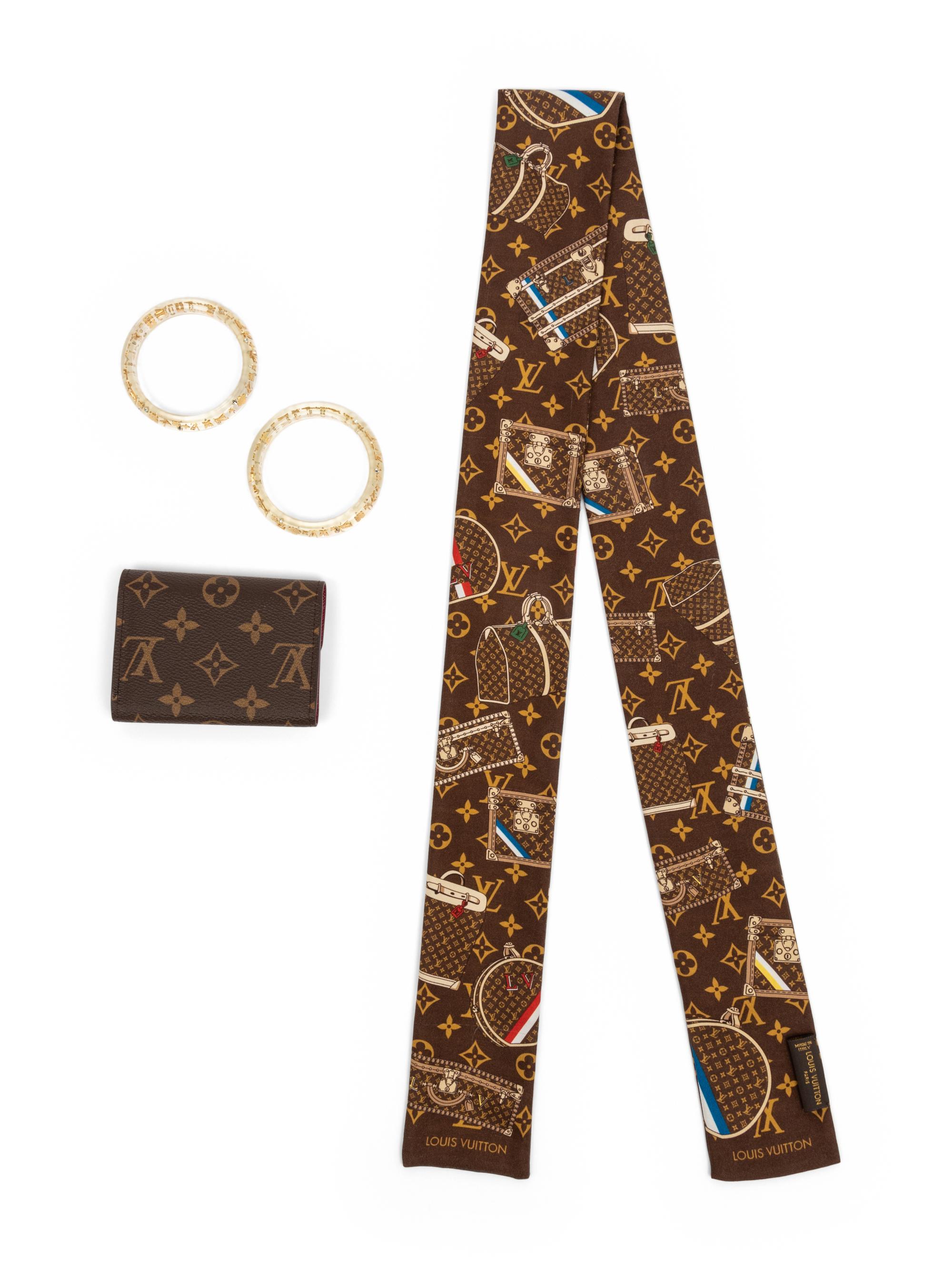 Louis Vuitton Twilly Scarf, Small Wallet, and Two Clear Monogram Bangles