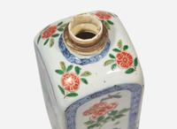 A Chinese famille-verte decorated square-form bottle, Kangxi period 五彩方瓶 清 康熙