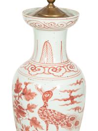 A Pair of Chinese Export Porcelain Vases Mounted as Lamps