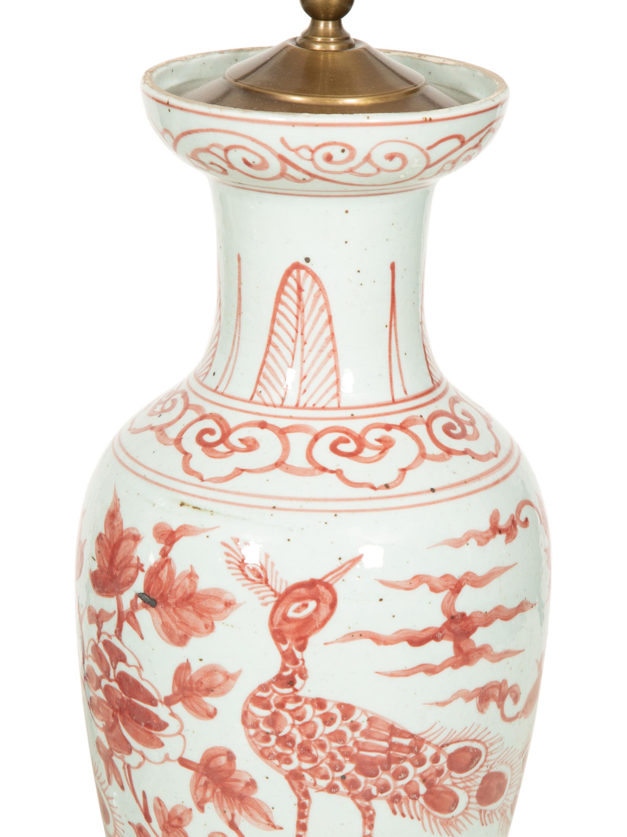 A Pair of Chinese Export Porcelain Vases Mounted as Lamps