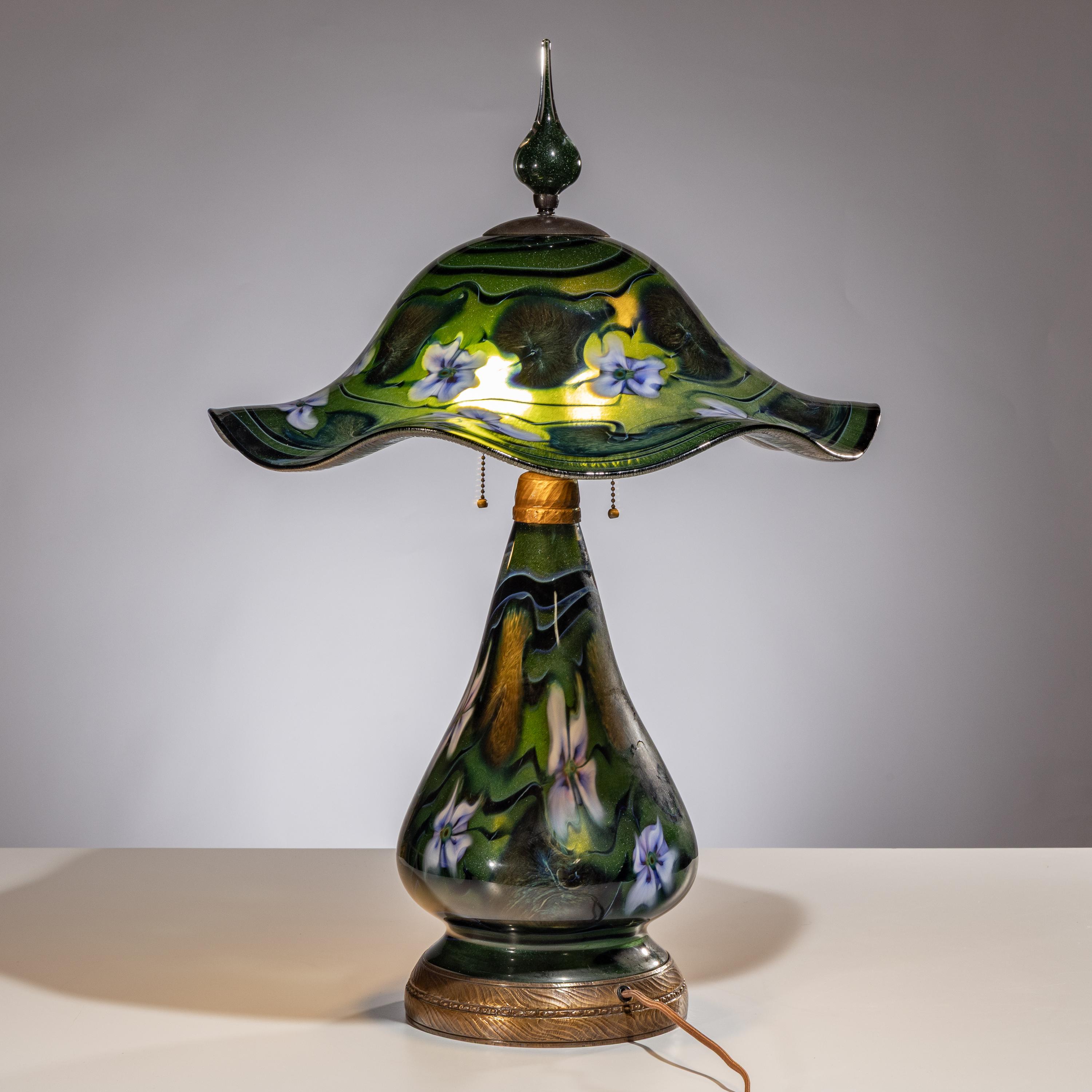 Charles Lotton (American, 1935–2021) — Green Floral Lamp, 2010