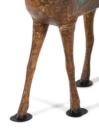 A Pair of Indian Painted Wood Models of Deer