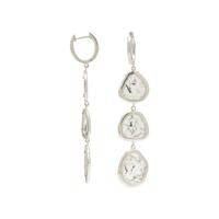 WHITE GOLD TIERED DIAMOND SLICE EARRINGS