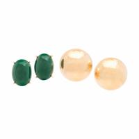 COLLECTION OF YELLOW GOLD EARCLIPS