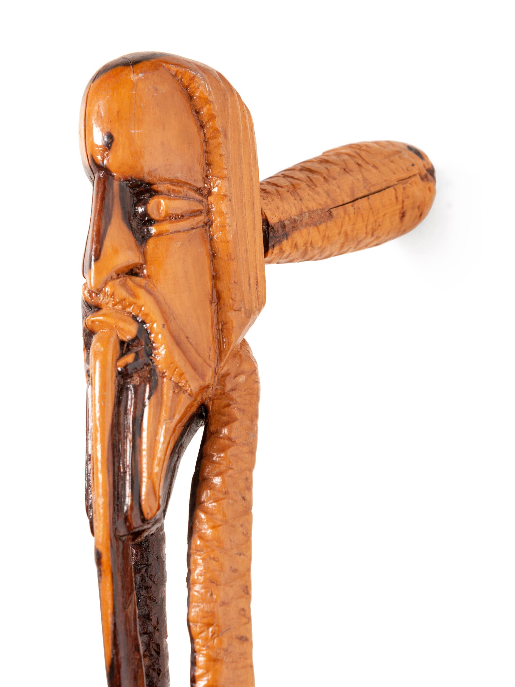 Five Carved and Mixed Metal Figural Canes and Walking Sticks