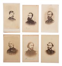 [CIVIL WAR]. A group of CDV engraved portraits of war era generals and military men, including:
