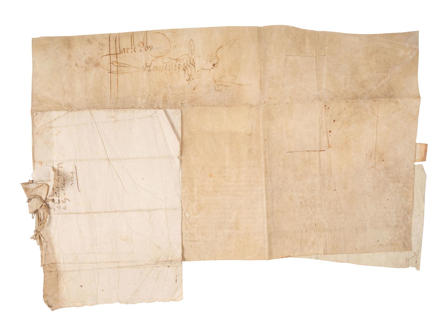 [EUROPE]. Document signed ("Louis"), by King Louis XIII of France (1601-1643).