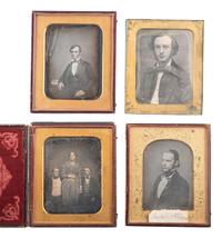 [EARLY PHOTOGRAPHY]. 4 oversized half plate daguerreotype portraits of men and women, including: