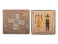 Pair of Navajo Acrylic Paintings on Board