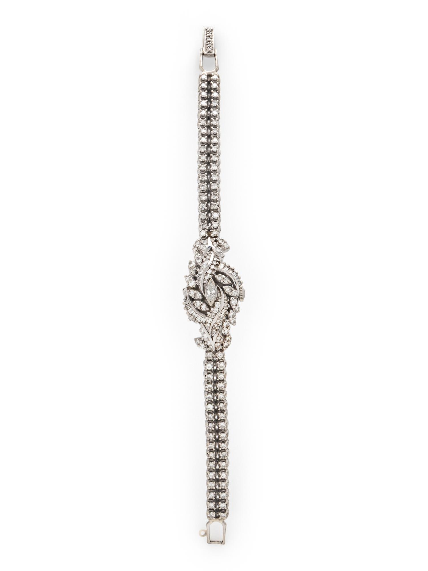 HAMILTON, DIAMOND AND 14K WHITE GOLD SURPRISE WATCH