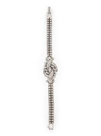 HAMILTON, DIAMOND AND 14K WHITE GOLD SURPRISE WATCH