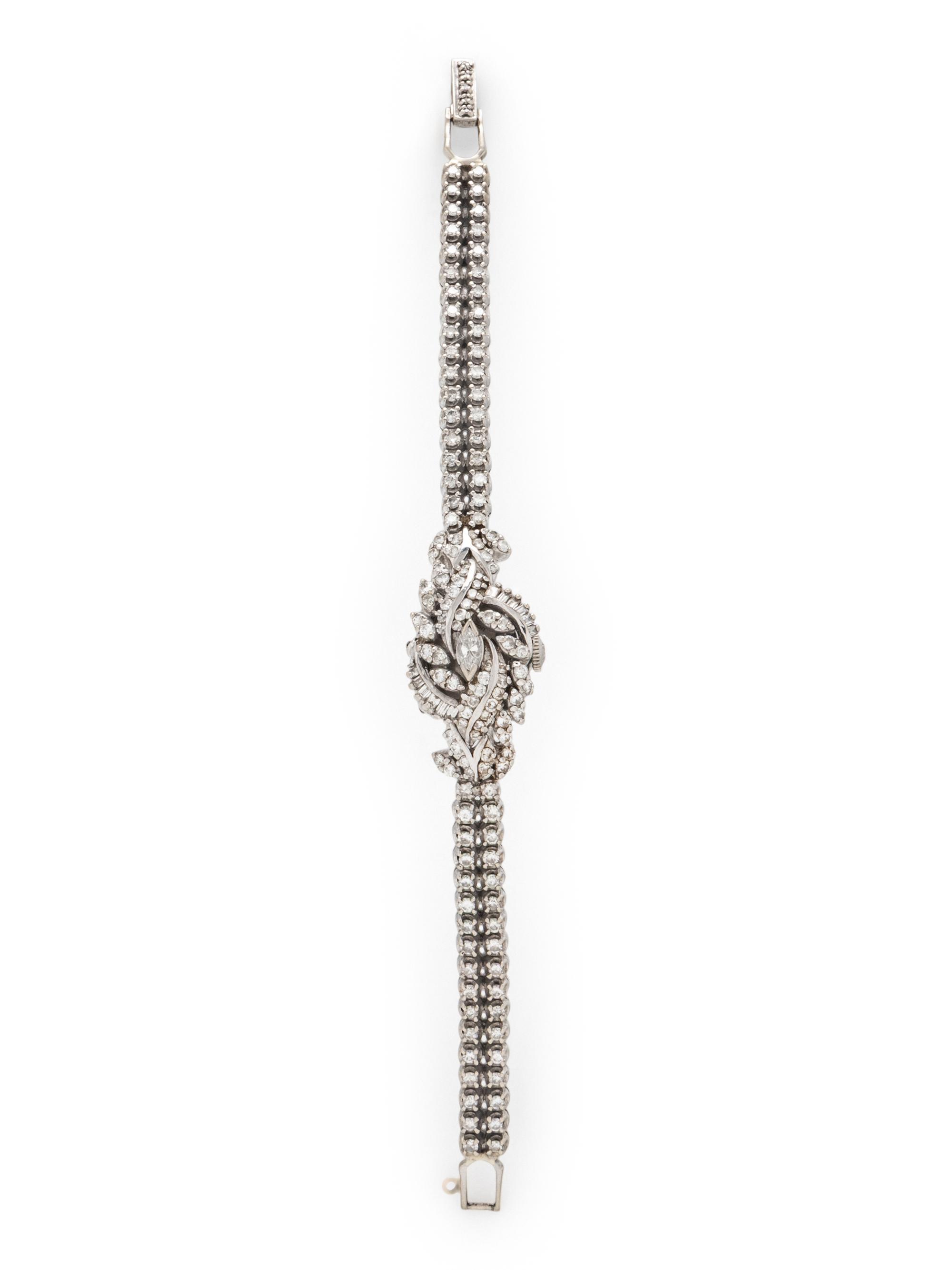HAMILTON, DIAMOND AND 14K WHITE GOLD SURPRISE WATCH