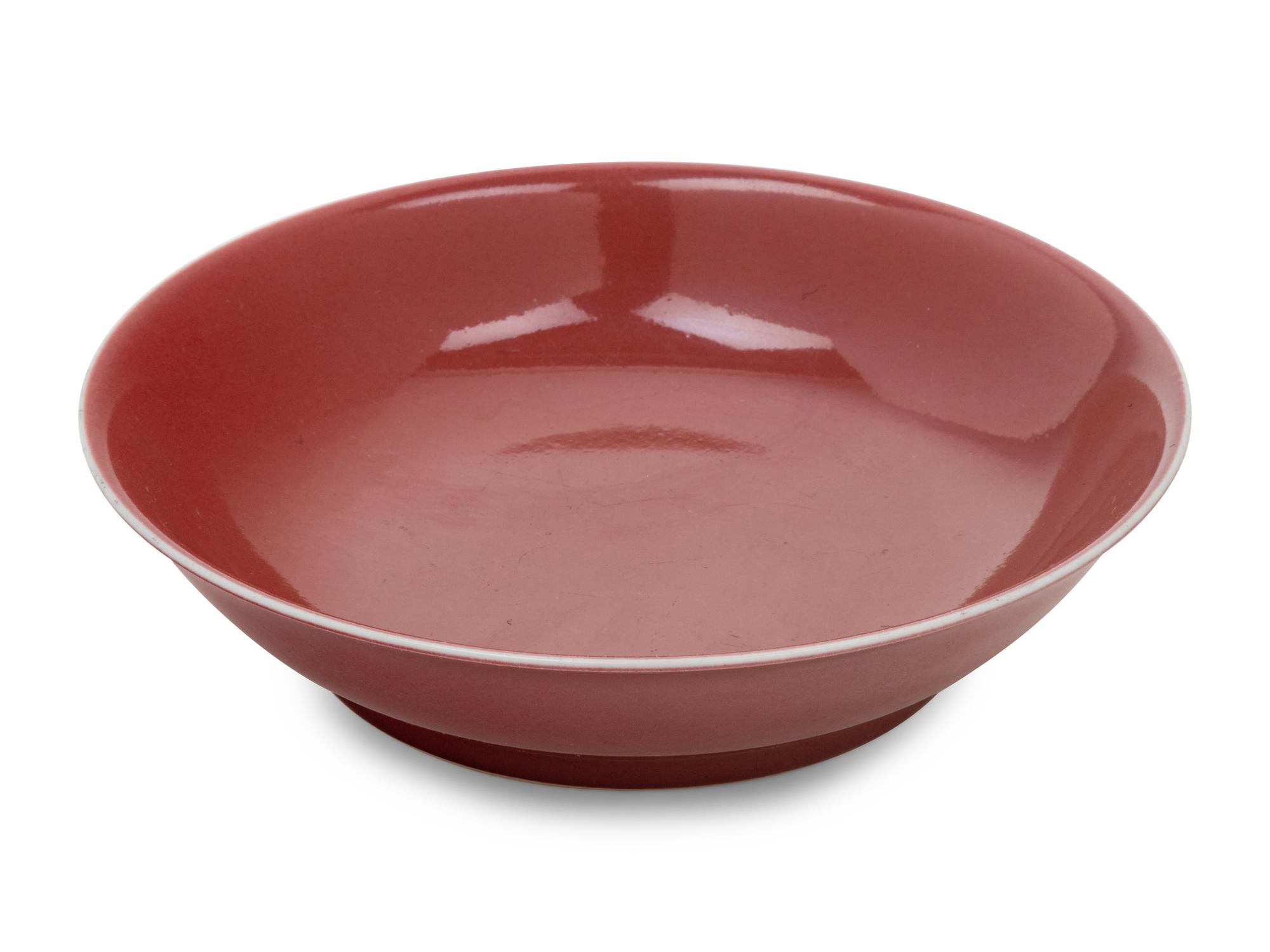 A Copper Red Glazed Porcelain Dish