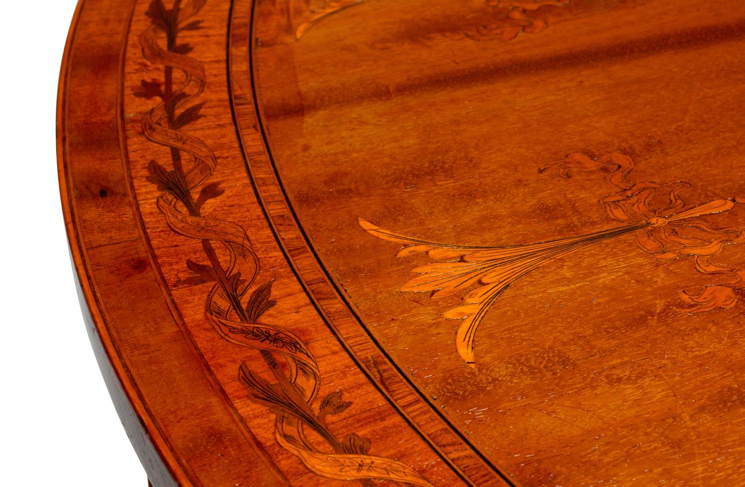 A George III Mahogany Marquetry "Rent" Table