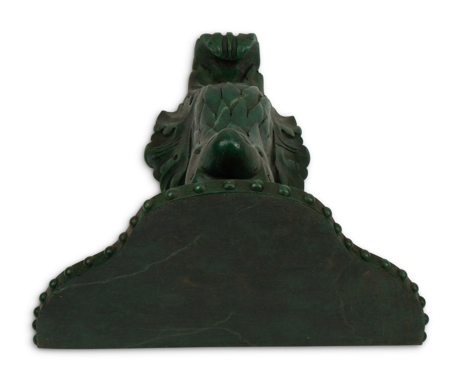 A Pair of English Carved and Painted Eagle-Motif Brackets